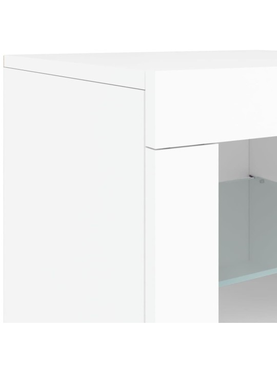 Kumode ar led lampiņām, balta, 181,5x37x67 cm