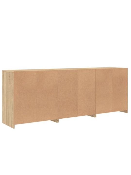 Kumode ar led lampiņām, ozolkoka krāsa, 181,5x37x67 cm