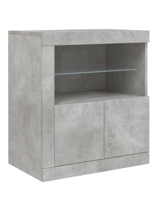 Kumode ar led lampiņām, betona pelēka, 181,5x37x67 cm