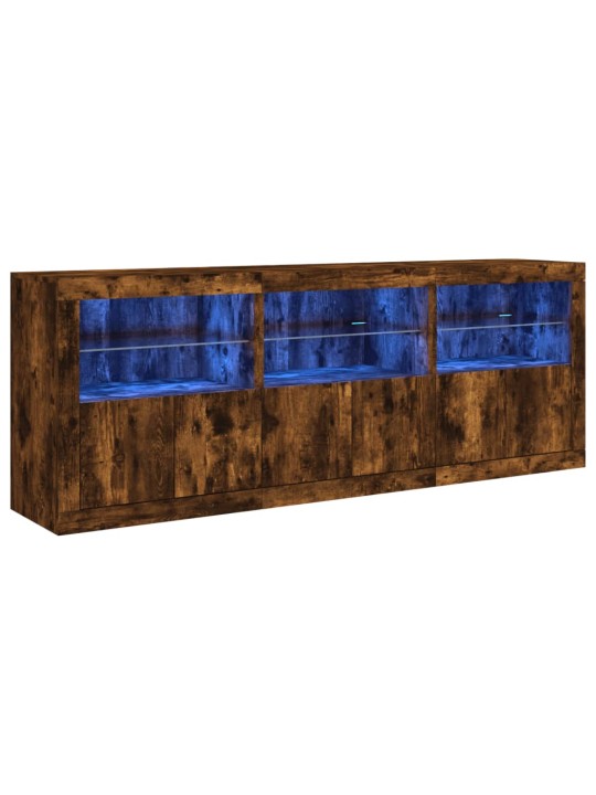Kumode ar led lampiņām, ozolkoka krāsa, 181,5x37x67 cm