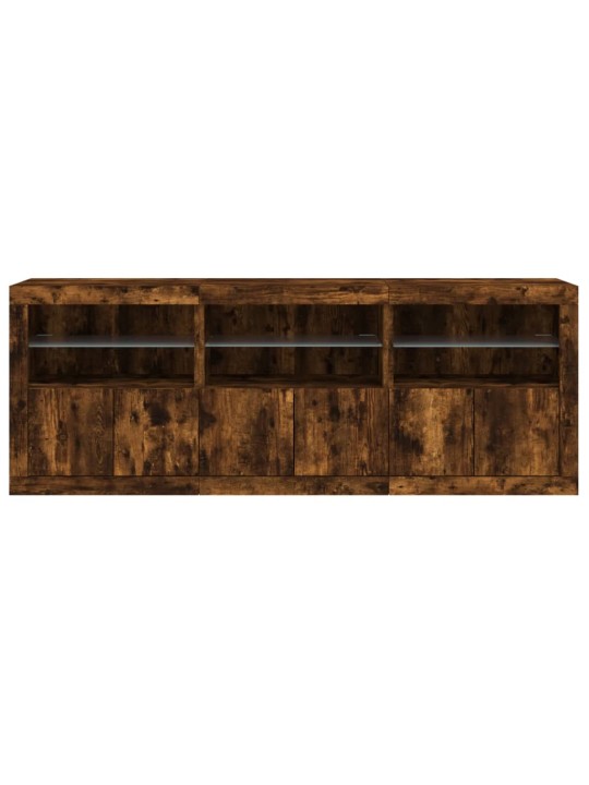 Kumode ar led lampiņām, ozolkoka krāsa, 181,5x37x67 cm