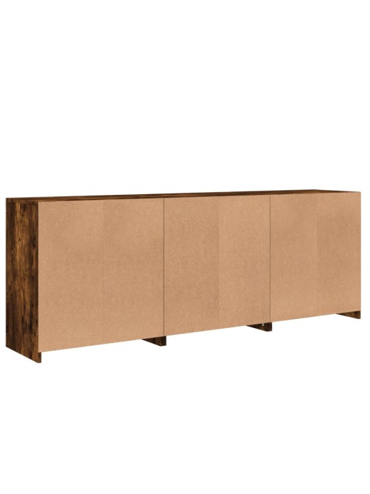 Kumode ar led lampiņām, ozolkoka krāsa, 181,5x37x67 cm