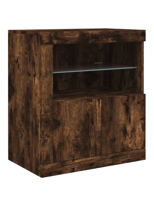 Kumode ar led lampiņām, ozolkoka krāsa, 181,5x37x67 cm