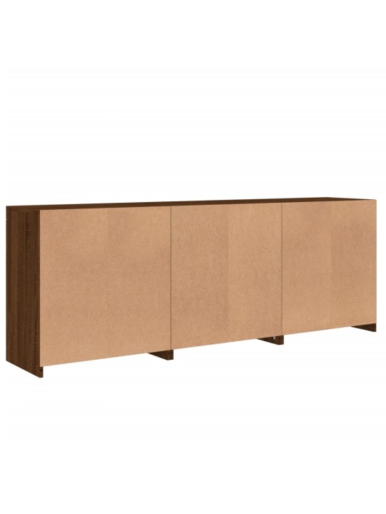 Kumode ar led lampiņām, brūna koka krāsa, 181,5x37x67 cm