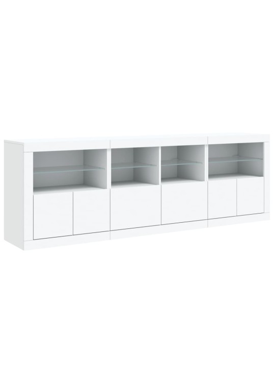 Kumode ar led lampiņām, balta, 202x37x67 cm