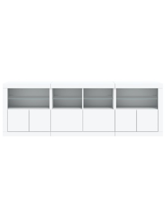 Kumode ar led lampiņām, balta, 202x37x67 cm