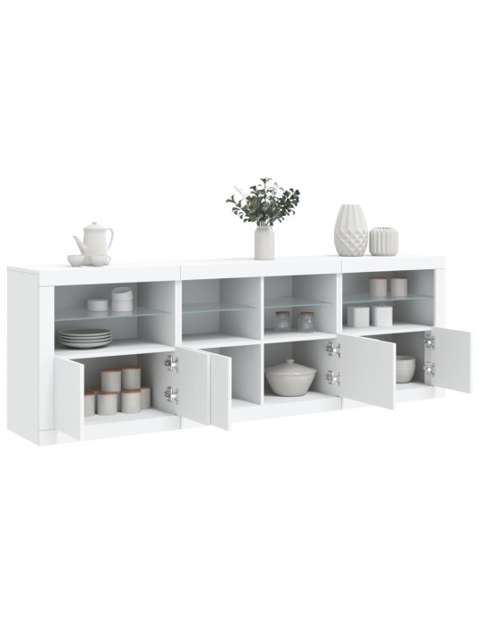 Kumode ar led lampiņām, balta, 202x37x67 cm