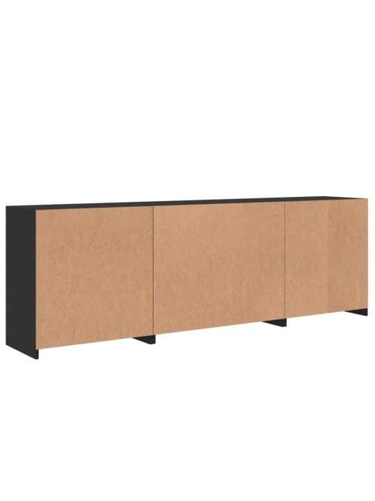 Kumode ar led lampiņām, melna, 202x37x67 cm