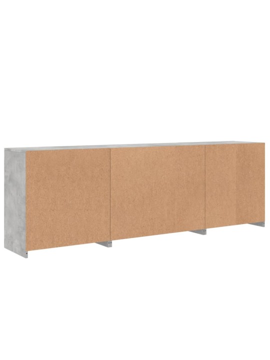 Kumode ar led lampiņām, betona pelēka, 202x37x67 cm