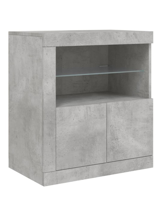 Kumode ar led lampiņām, betona pelēka, 202x37x67 cm