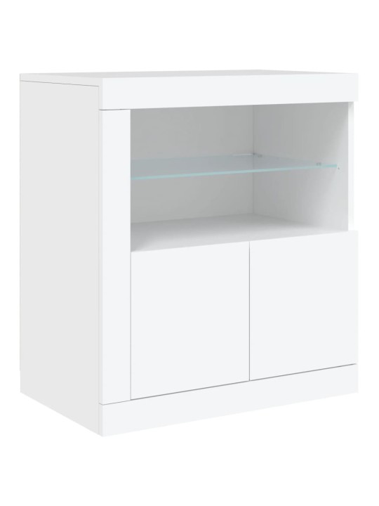 Kumode ar led lampiņām, balta, 283x37x67 cm