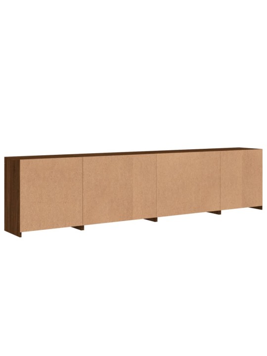 Kumode ar led lampiņām, brūna koka krāsa, 283x37x67 cm