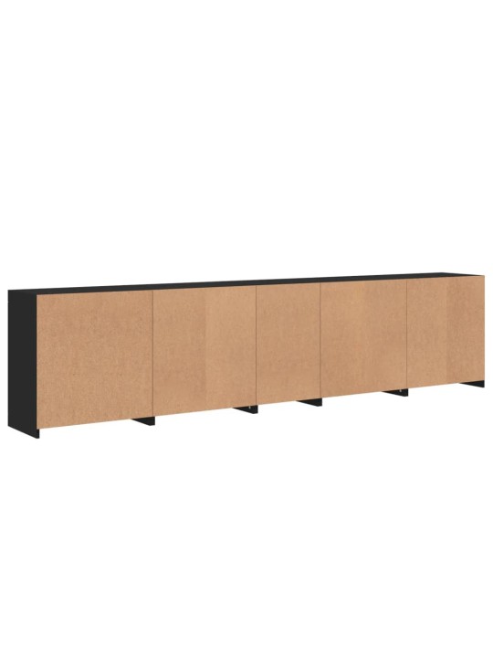 Kumode ar led lampiņām, melna, 283x37x67 cm