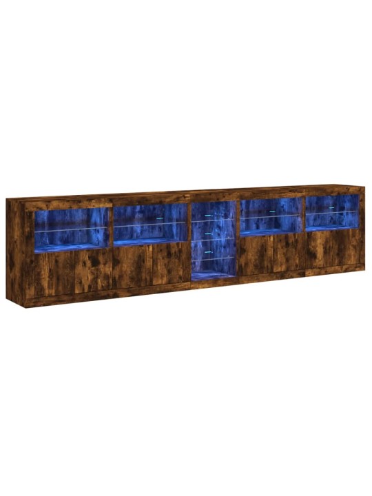 Kumode ar led lampiņām, ozolkoka krāsa, 283x37x67 cm