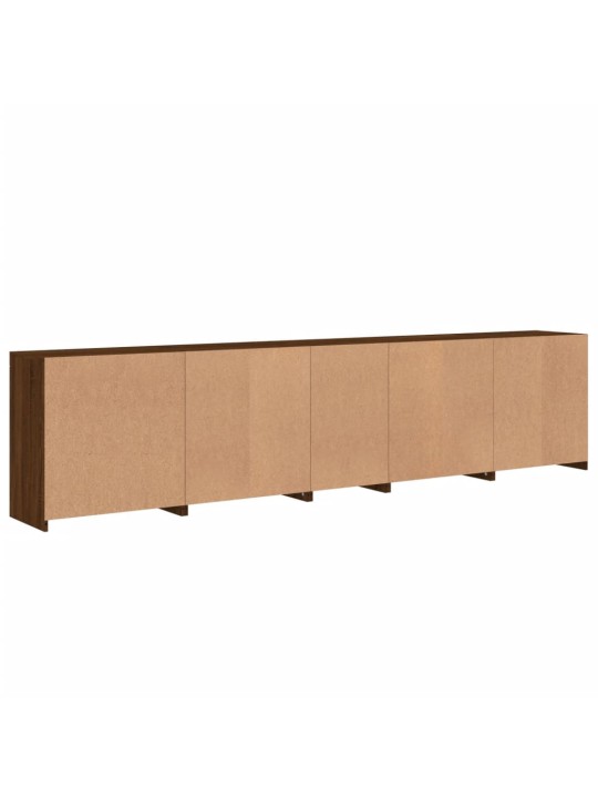 Kumode ar led lampiņām, brūna koka krāsa, 283x37x67 cm