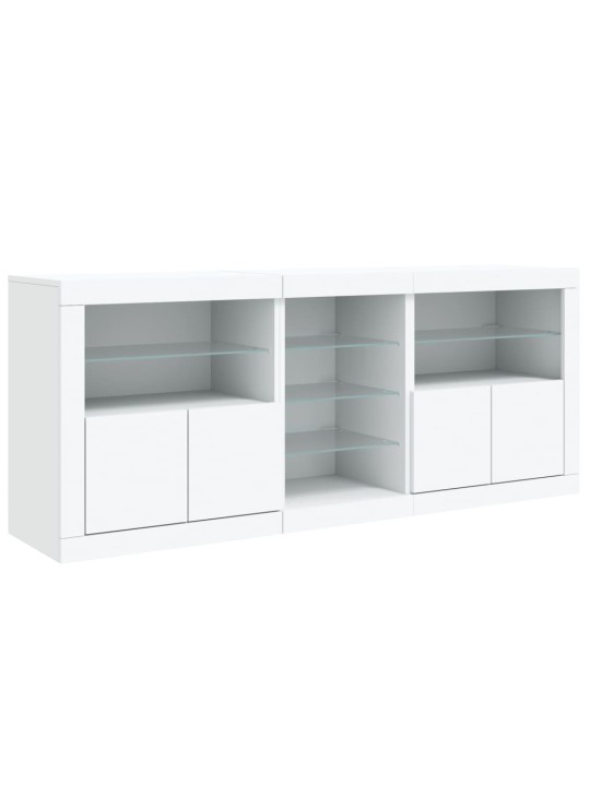 Kumode ar led lampiņām, 162x37x67 cm, balta