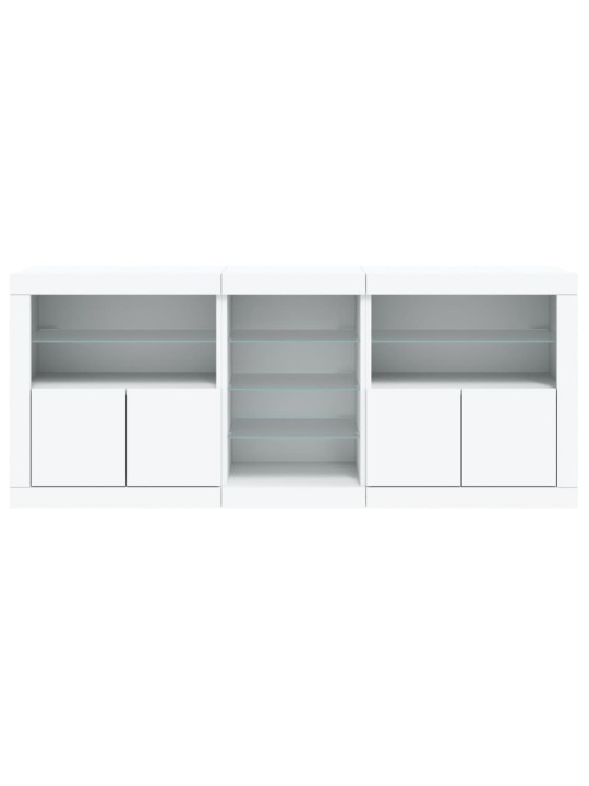 Kumode ar led lampiņām, 162x37x67 cm, balta