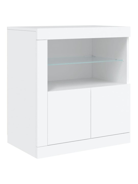 Kumode ar led lampiņām, 162x37x67 cm, balta
