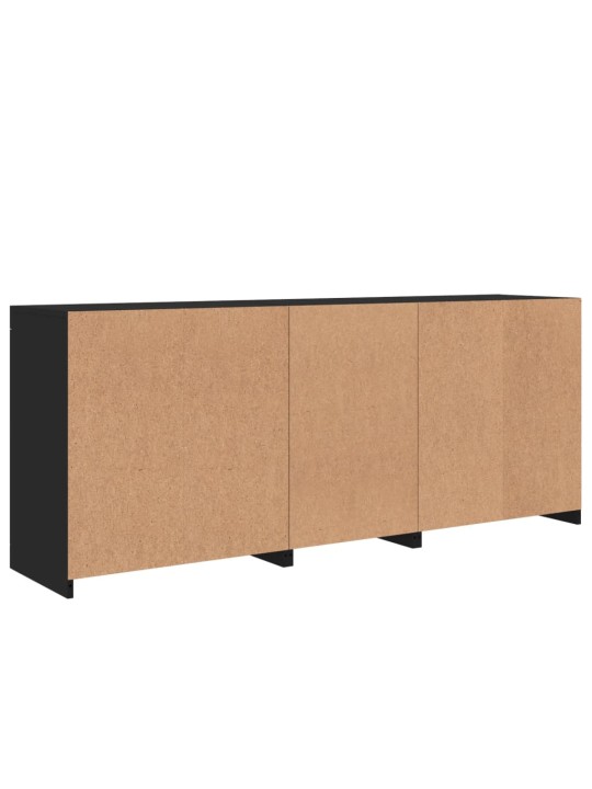 Kumode ar led lampiņām, melna, 162x37x67 cm