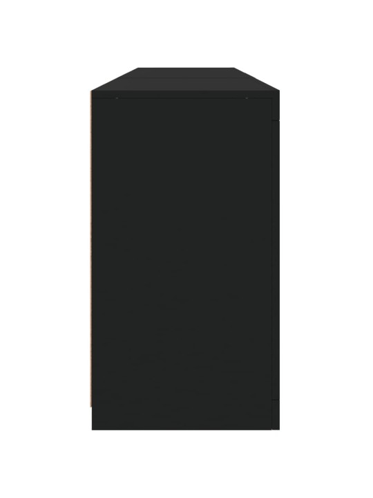 Kumode ar led lampiņām, melna, 181,5x37x67 cm