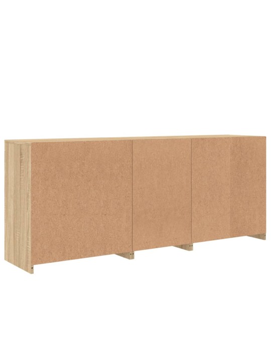 Kumode ar led lampiņām, ozolkoka krāsa, 181,5x37x67 cm