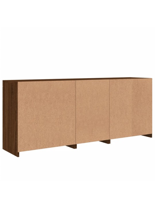 Kumode ar led lampiņām, brūna koka krāsa, 181,5x37x67 cm