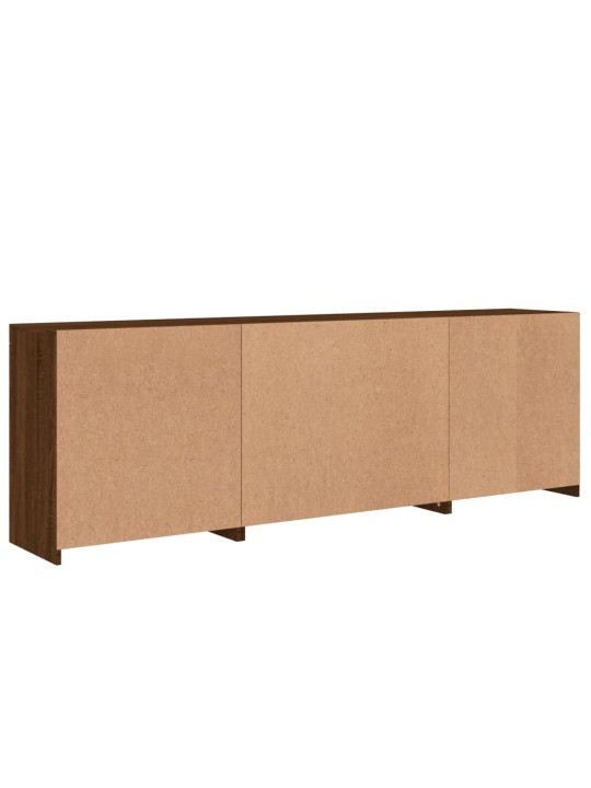 Kumode ar led lampiņām, brūna koka krāsa, 202x37x67 cm