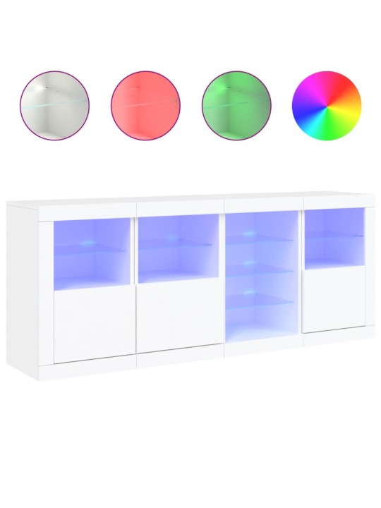 Kumode ar led lampiņām, 164x37x67 cm, balta