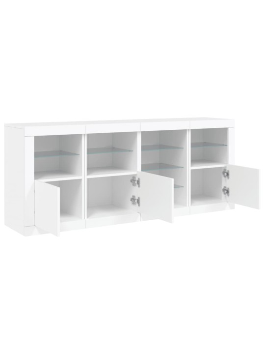 Kumode ar led lampiņām, 164x37x67 cm, balta