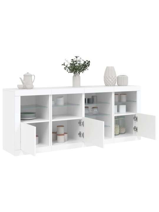 Kumode ar led lampiņām, 164x37x67 cm, balta