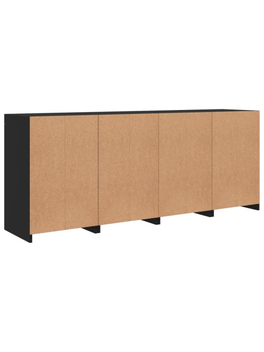 Kumode ar led lampiņām, melna, 164x37x67 cm