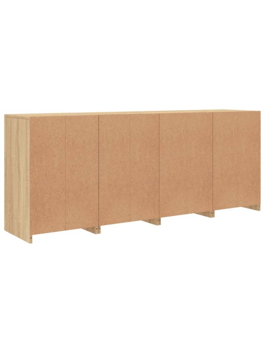 Kumode ar led lampiņām, ozolkoka krāsa, 164x37x67 cm