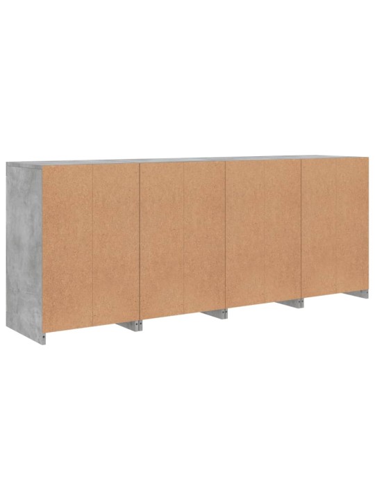Kumode ar led lampiņām, betona pelēka, 164x37x67 cm