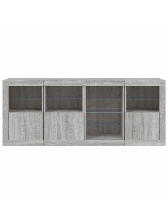 Kumode ar led lampiņām, pelēka ozolkoka krāsa, 164x37x67 cm