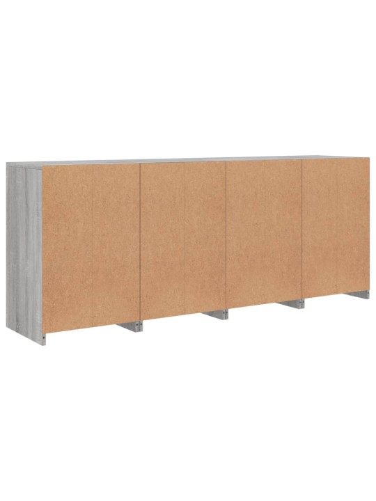 Kumode ar led lampiņām, pelēka ozolkoka krāsa, 164x37x67 cm
