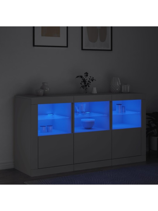 Kumode ar led lampiņām, 123x37x67 cm, balta