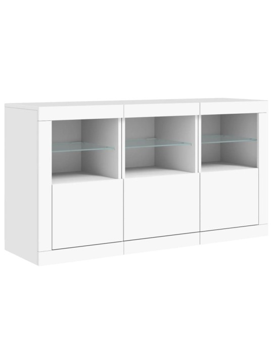 Kumode ar led lampiņām, 123x37x67 cm, balta
