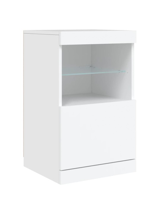 Kumode ar led lampiņām, 123x37x67 cm, balta