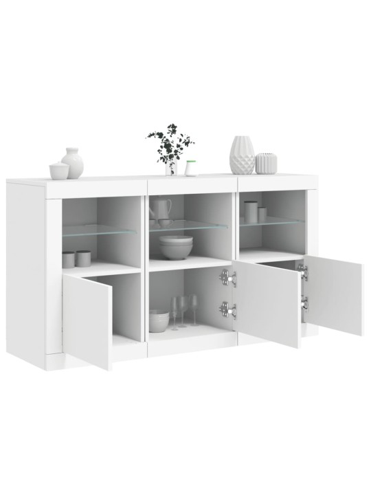 Kumode ar led lampiņām, 123x37x67 cm, balta