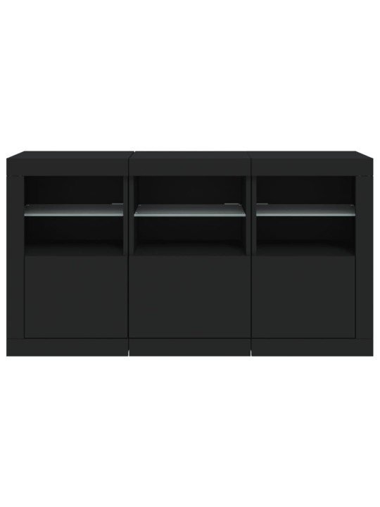 Kumode ar led lampiņām, melna, 123x37x67 cm