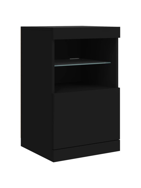 Kumode ar led lampiņām, melna, 123x37x67 cm