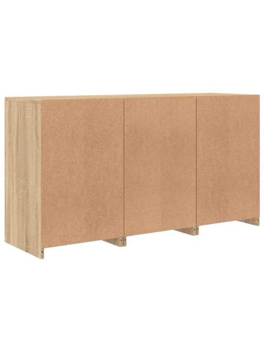 Kumode ar led lampiņām, ozolkoka krāsa, 123x37x67 cm