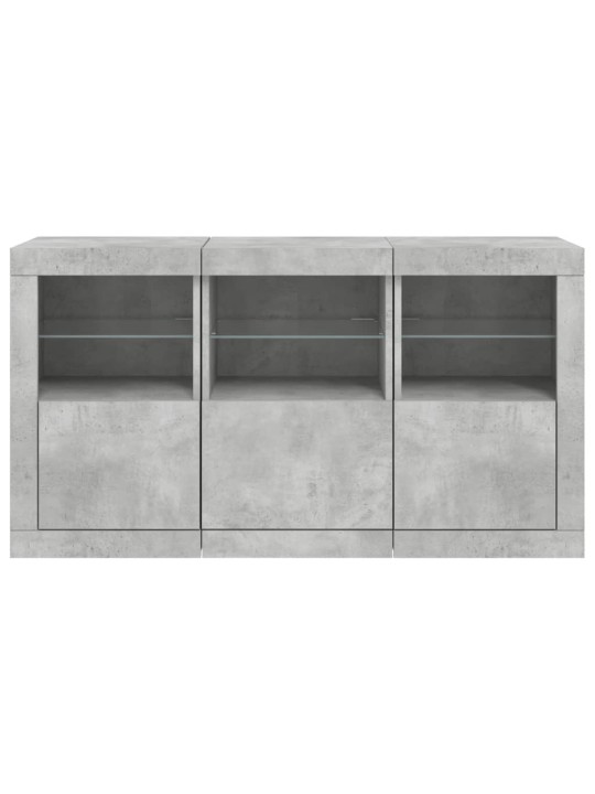 Kumode ar led lampiņām, betona pelēka, 123x37x67 cm