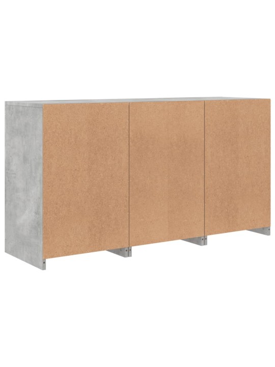 Kumode ar led lampiņām, betona pelēka, 123x37x67 cm