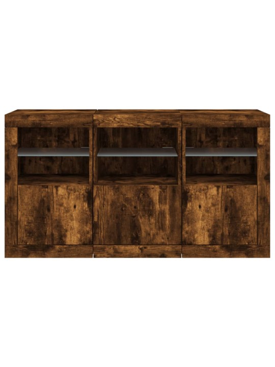 Kumode ar led lampiņām, ozolkoka krāsa, 123x37x67 cm