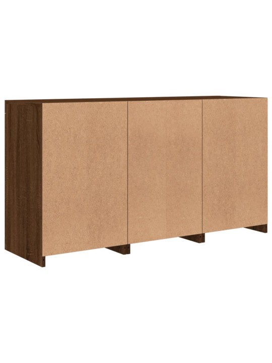 Kumode ar led lampiņām, brūna koka krāsa, 123x37x67 cm