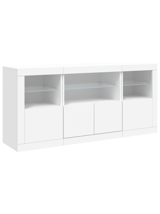 Kumode ar led lampiņām, 142,5x37x67 cm, balta