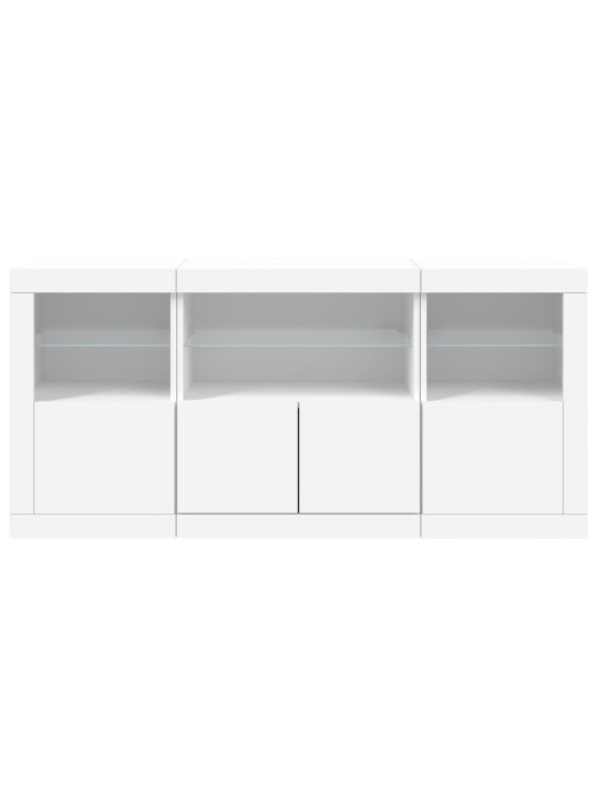 Kumode ar led lampiņām, 142,5x37x67 cm, balta