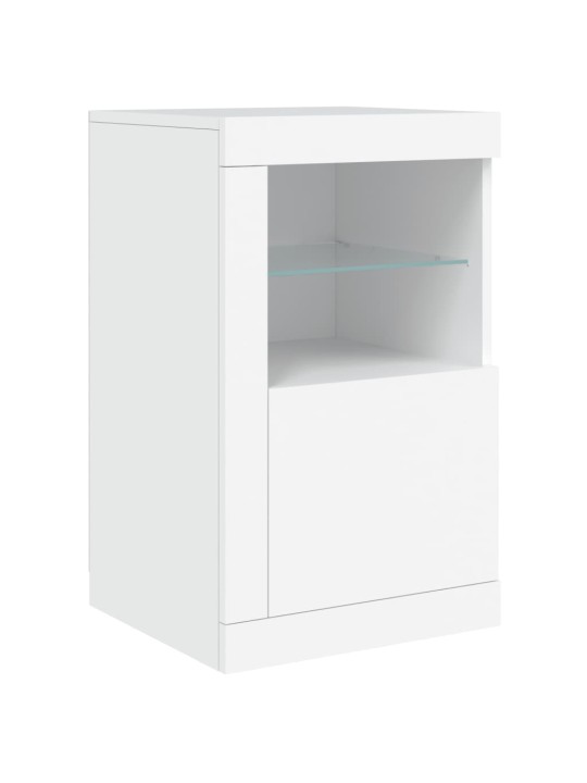 Kumode ar led lampiņām, 142,5x37x67 cm, balta