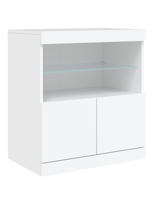 Kumode ar led lampiņām, 142,5x37x67 cm, balta